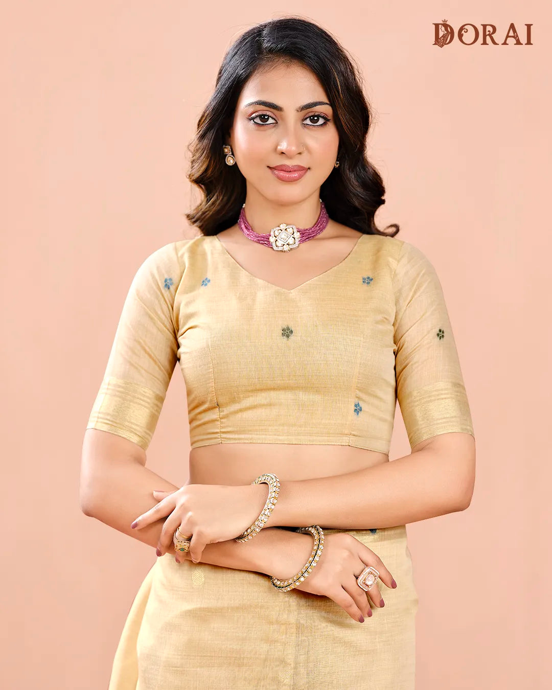 Chikoo Paithani Muga Cotton Saree with Traditional Peacock Pallu