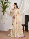 Mocha Radiance - Chikoo Muga Cotton Saree with Fancy Jari Border and Floral Pallu