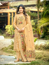 Amber Heritage – Chiku Muga Cotton Suit with Elephant Artistry