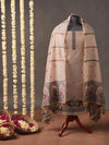 Copper Muga Cotton Unstitched Suit Material with Elephant Motif Dupatta
