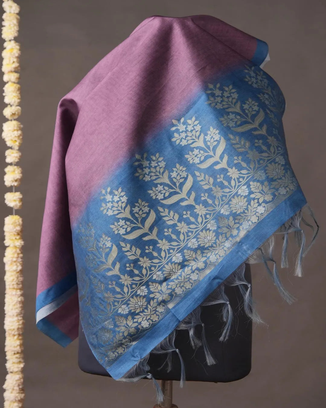 Berry Radiance – Magenta Semi Tussar Silk Unstitched Suit