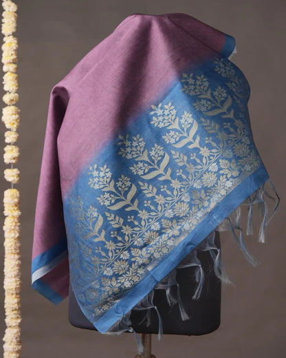 Berry Radiance – Magenta Semi Tussar Silk Unstitched Suit