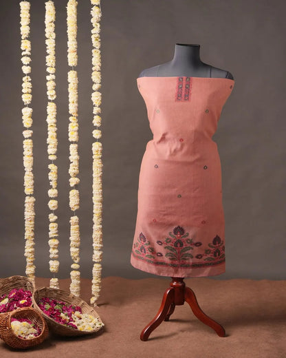 Traditional Handloom Muga Cotton Unstitched Suit  Dorai