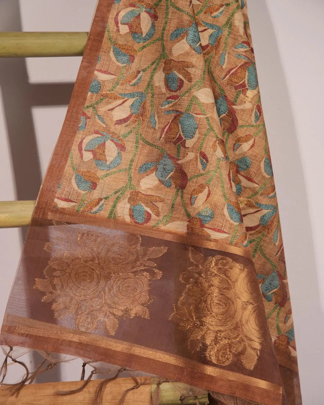 Amber Radiance – Mustard Yellow Semi Tussar Silk Unstitched Suit