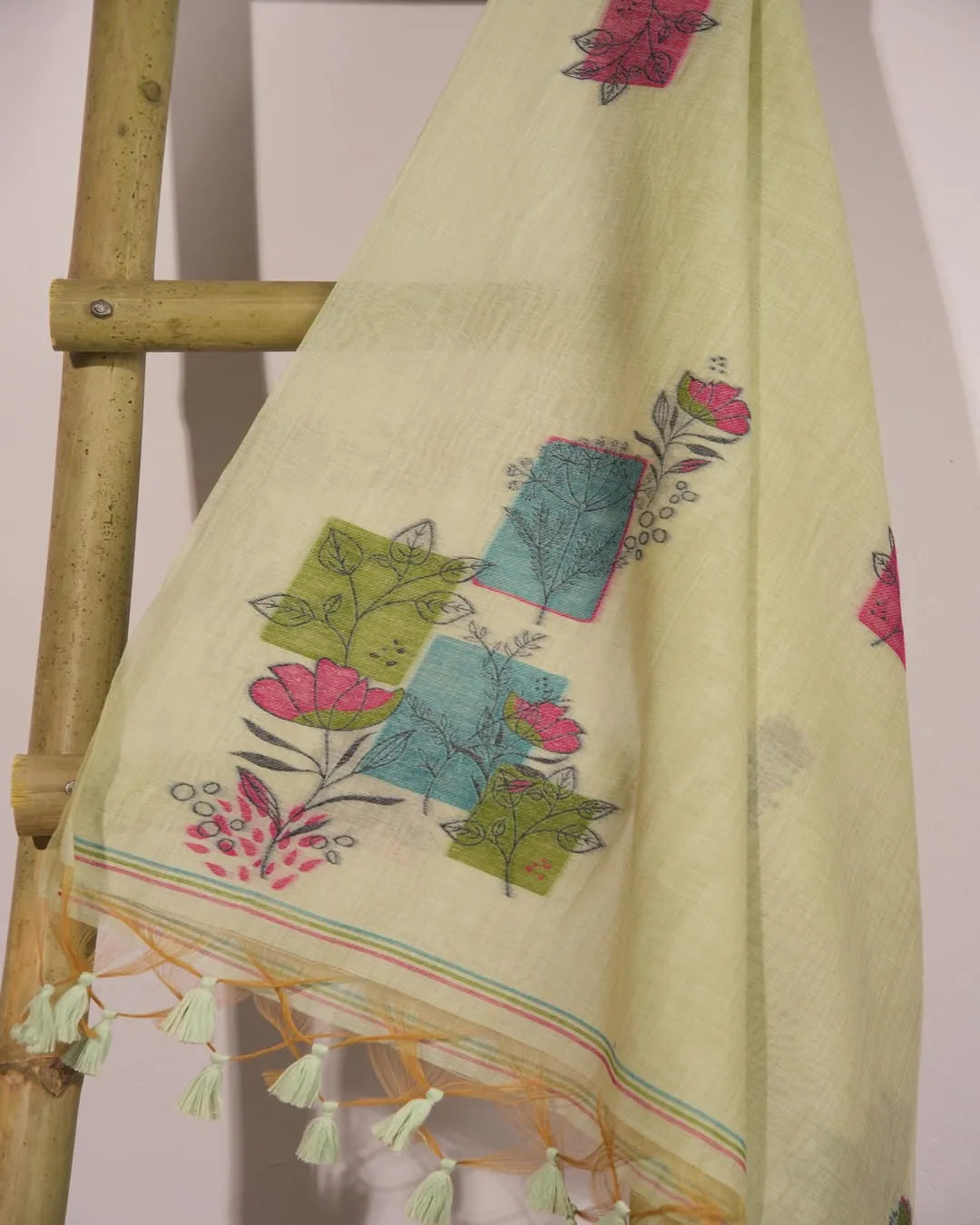 Azure Breeze – Light Sky Muga Cotton Unstitched Suit