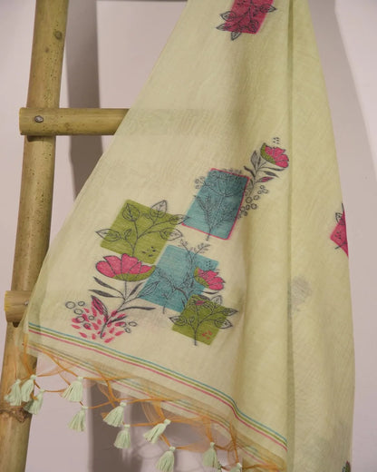 Azure Breeze – Light Sky Muga Cotton Unstitched Suit