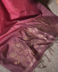 Crimson Radiance – Magenta Semi Tussar Silk Unstitched Suit