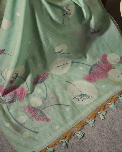 Azure Breeze – Sky Blue Muga Cotton Unstitched Suit