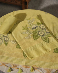 Sage Serenity – Pista Muga Cotton Unstitched Suit