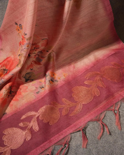 Vintage Whisper – Dusty Rose Semi Tussar Silk Unstitched Suit