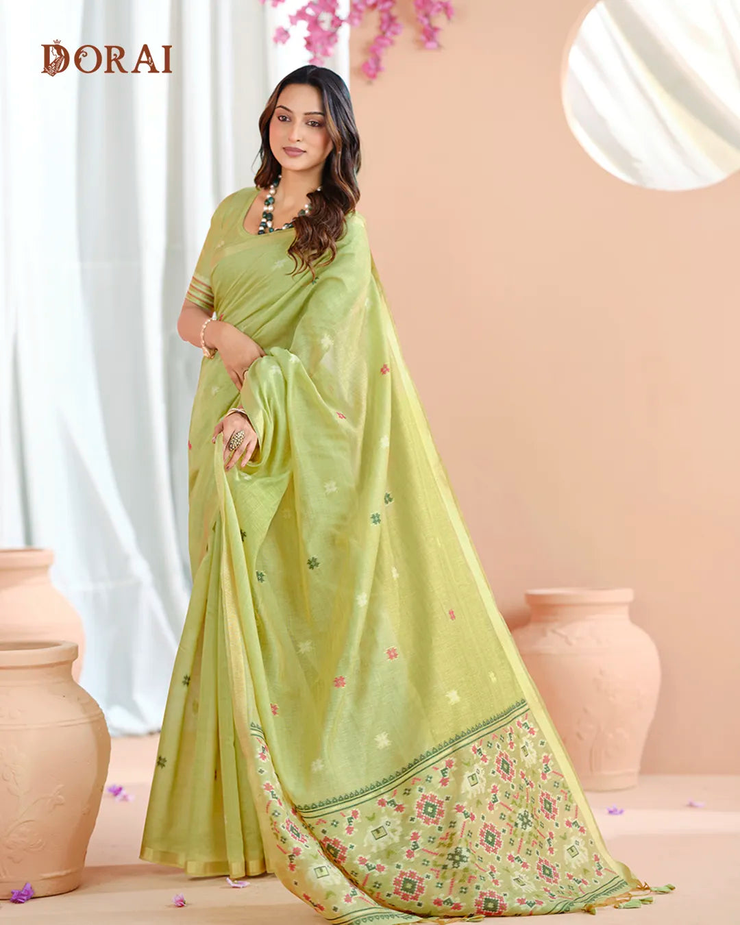 Amethyst Bliss – Lavender Muga Cotton Saree with Patola Pallu Charm